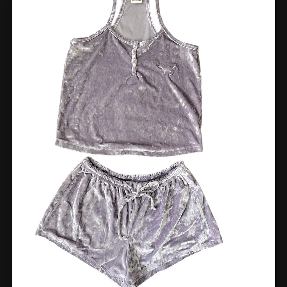 VS PINK velvet sleepwear set RARE